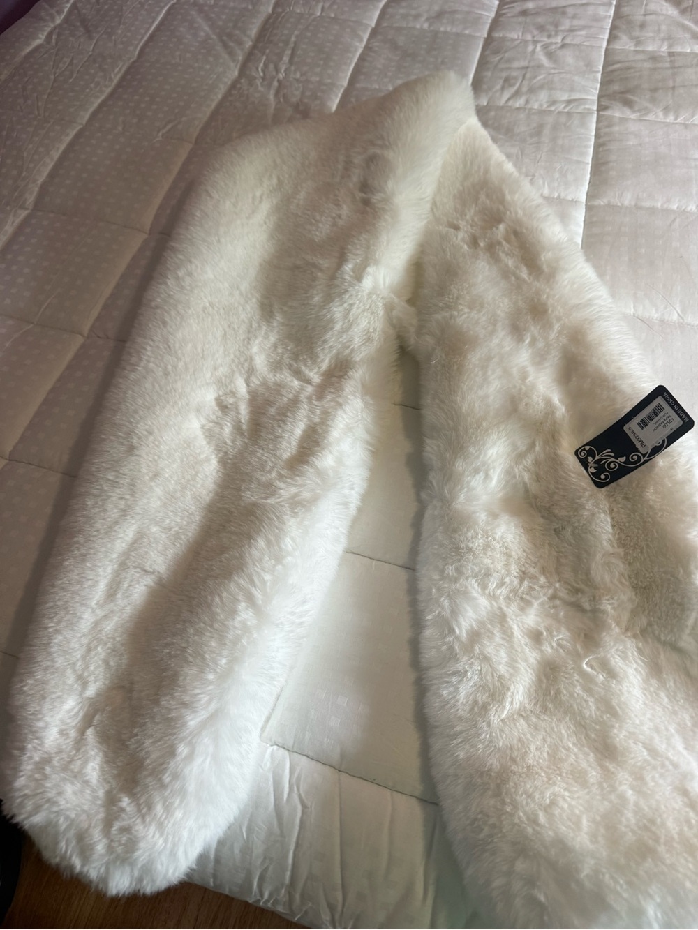 White Faux Fur Stole Wrap